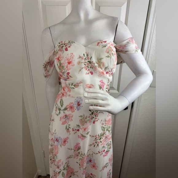 JJ’S HOUSE  Off the Shoulder Floor-Length Chiffon Bridesmaid Dress Size 22 #356 - Picture 11 of 16